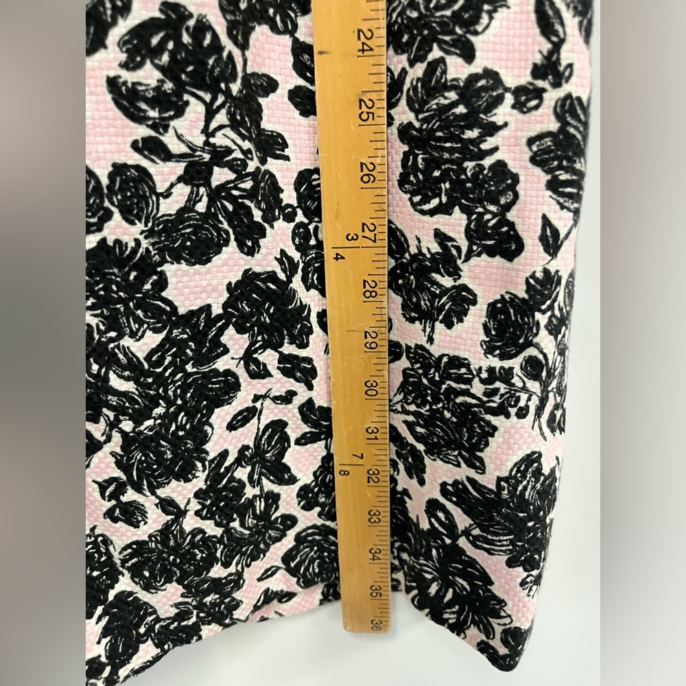 Ann Taylor LOFT Linen Cotton Silk Blend Pink & Black Floral Duster Coat Sz. 2 - Picture 8 of 11